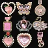1/9 Stück rosa Krone Parfüm Designer Metall Schuh Charms Bling Fuchs Gans Luxus Schuh Dekoration Zubehör Pin Clog für Frauen Mädchen