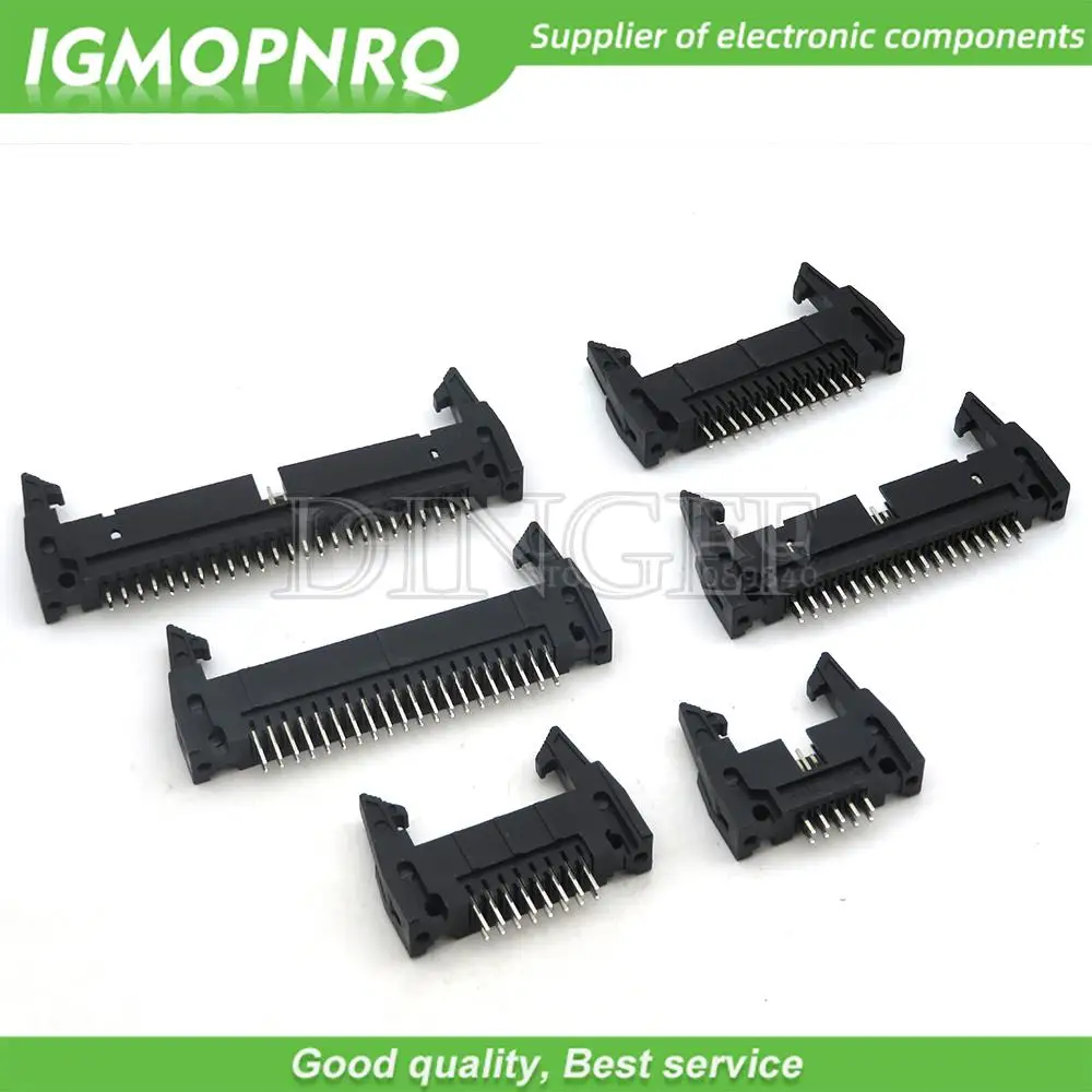 5 Stück DC2 10/16/20/26/34/40 Pin 2,54mm Pitch Stecker Buchse rechtwinklig IDC Box Header Stecker 10p/20p/40p für FC-Kabel Image
