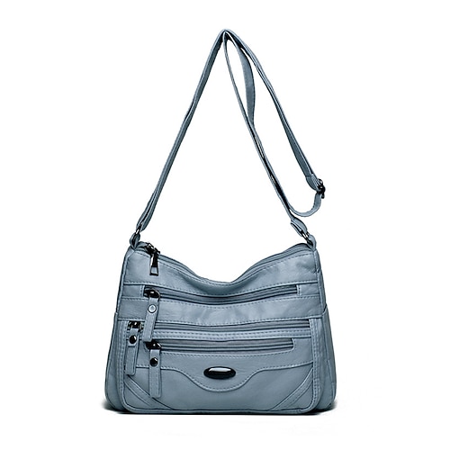 Per donna Borsa a tracolla Borse a Spalla Pelle PU Ufficio Casual Quotidiano Festa della Mamma Cerniera Grande Capacità Leggero Tinta unica Grigio scuro Vinaccia Tessuto almond