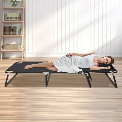 Sturdy Camping Cot with 4 Adjustable Positions, 265 lbs Load Capacity, High-Quality Oxford Cloth,