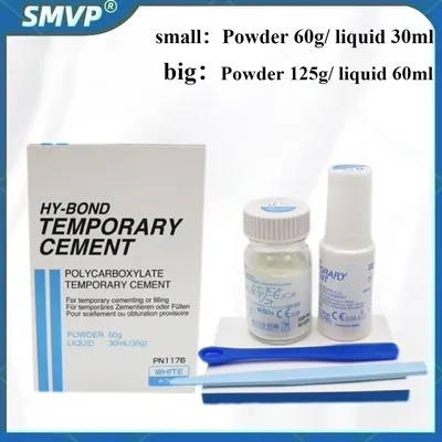 Dental fixed implant powder/liquid set temporary cement and temporary Cementing agent crown bridge