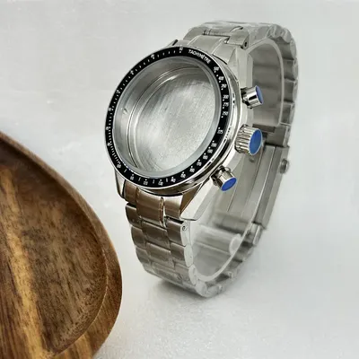 Multifunctional 40mm Speedmaster Watch Case Suitable for Omg VK63/64 Quartz Movement 20mm Stainless Steel Watchband Watch Case