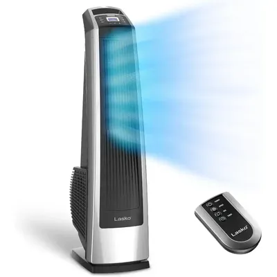 Home.Oscillating High Velocity Tower Fan, Remote Control, Timer, 3 Powerful Speeds, for Garage,