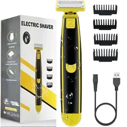 Tondeuse à barbe électrique hybride pour hommes, rasoir 5 en 1, peigne pour le visage, kit de toilettage, tondeuse à cheveux, visage en antarctique, 360