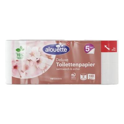 alouette Toilettenpapier »Deluxe« 5-lagig 8 Rollen (1 Pack à 8 Rollen) weiß