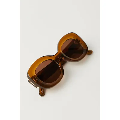 Jimmy Fairly The Cinnamon Rectangle Sunglasses at Free People in Brn/Brun