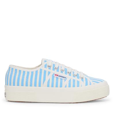 Superga 2740 Stripes Print - Off White azure Summer Sky Trainers