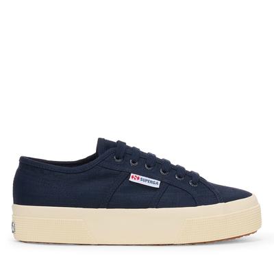 Superga 2740 Platform Linen - Blue Navy f Off White Trainers
