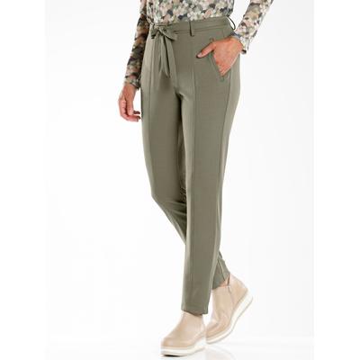 Jerseyhose INSPIRATIONEN, Damen, Gr. 38, Normalgrößen, grün (khaki), 76% Polyester, 20% Viskose, 4% Elasthan, unifarben, lang, Hosen Image