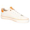 Sneaker MUSTANG SHOES, Damen, Gr. 39, beige (beige, orange), Lederimitat, geblümt, modisch, Schuhe, Freizeitschuh, Halbschuh, Schnürschuh mit modischem Design