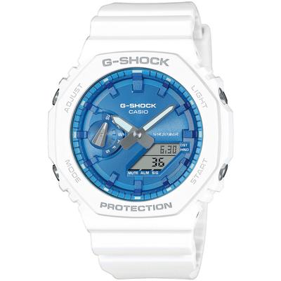 Chronograph CASIO G-SHOCK, weiß (weiß, jeansblau), Armbanduhren, Herren, Quarzuhr, Armbanduhr,Herrenuhr,digital, bis 20bar wasserd.Resinarmband Image