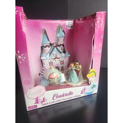 Disney Holiday | Disney Princess Cinderella Multi Color Light Up Porcelain Village 2004 W/ Box | Color: Pink | Size: See Pictures For Measurements