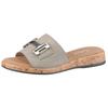 Pantolette GABOR "RHODOS", Damen, Gr. 39, grün (schilf), Ziegenveloursleder, unifarben, klassisch, Schuhe, Sommerschuh, Schlupfschuh Komfortschuh in Weite G (=weit)