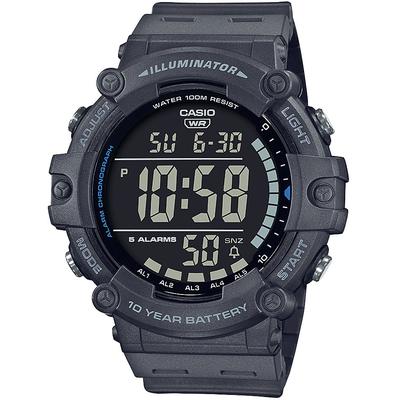 Chronograph, grau (dunkelgrau), CASIO TIMELESS COLLECTION, Armbanduhren, Herren, Quarzuhr, Armbanduhr, Herrenuhr, Digitaluhr, bis 10 bar wasserdicht Image