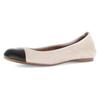 Ballerina GABOR, Damen, Gr. 41, beige (beige, schwarz), Ziegenveloursleder, Nappaleder, kontrastfarbene Details, klassisch, Schuhe, Blockabsatz, Schlupfschuh, Businesschuh mit Best Fitting-Ausstattung