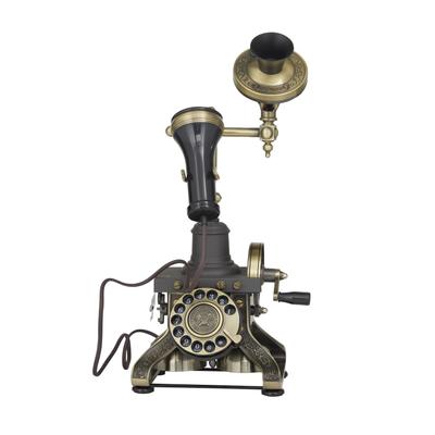 Metal Functioning Vintage Style Telephone with Line Cord - Gold - Roche River Decor