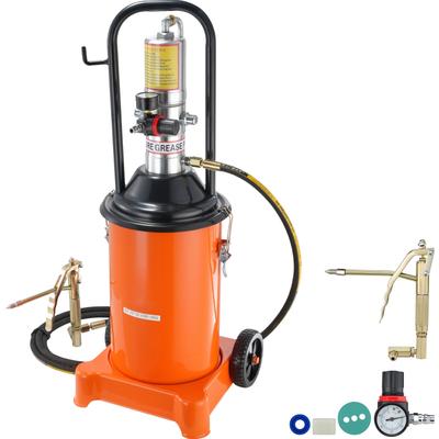 Grease Pump, Air Operated Grease Pump with 13 ft High Pressure Hose and Grease Gun, Pneumatic Grease Bucket Pump with Wheels