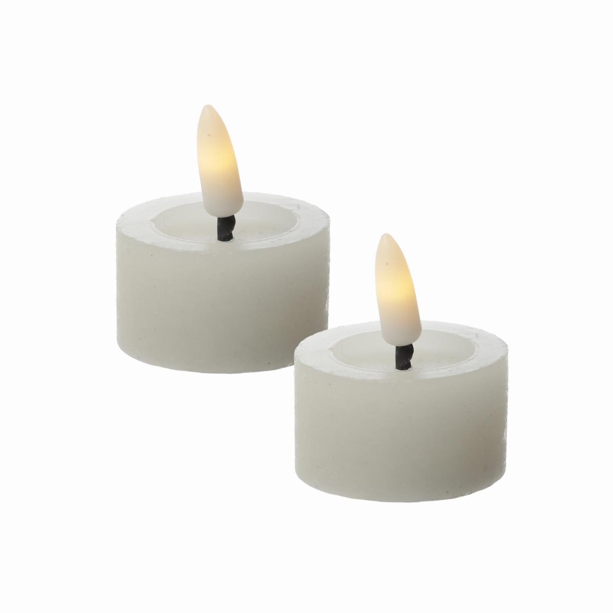 LED Teelichter Lina Rustik Optik mit Batterien Echtwachs 4,4cm 2Stück Image
