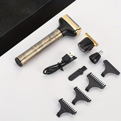 TEMU 3-in-1 Professional Kit: Cordless Electric With Usb Rechargeable 600mah Battery - Precision Trimming, Shaving & Styling, Golden & , Ideal Father's Day Gift Image