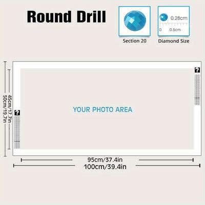 TEMU Photo Custom Diamond Painting Kit, Square Painting, Mosaic Handmade, Suitable For Beginners, Home Wall Decoration, Gift, No Frame Image