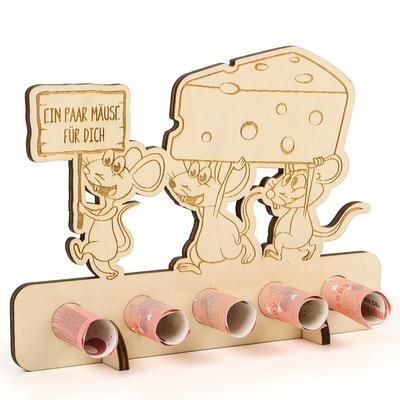 TEMU Money Gift Birthday A Pair Of Mice For You Unusual Wooden Birthday Card Cool Money Gifts Packaging Money Gifts Creative Birthday Gift Idea Image