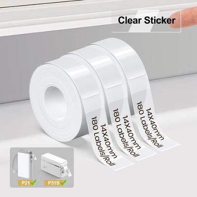 "TEMU Nelko Original Label , 14x40mm (0.55"x1.57"), Compatible With Portable Thermal Printers P21, P31s, Replacement For Standard Laminated Thermal Label Tape, For Home Office, 180 Labels/roll" Image