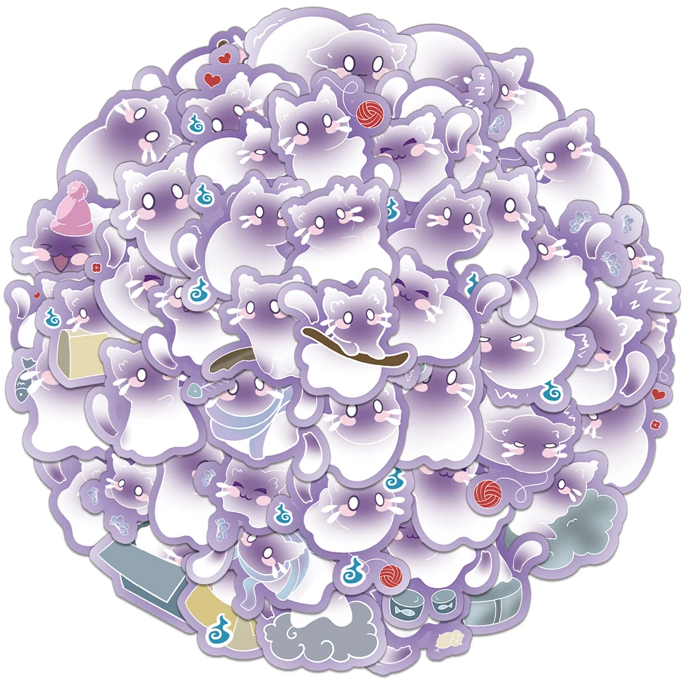 50 Stück kreative Katzenaufkleber, süßer Ins-Stil, hochwertige Dekoration, Notizbuch, Konto, Wasserbecher, Handyhülle, DIY-Aufkleber Image