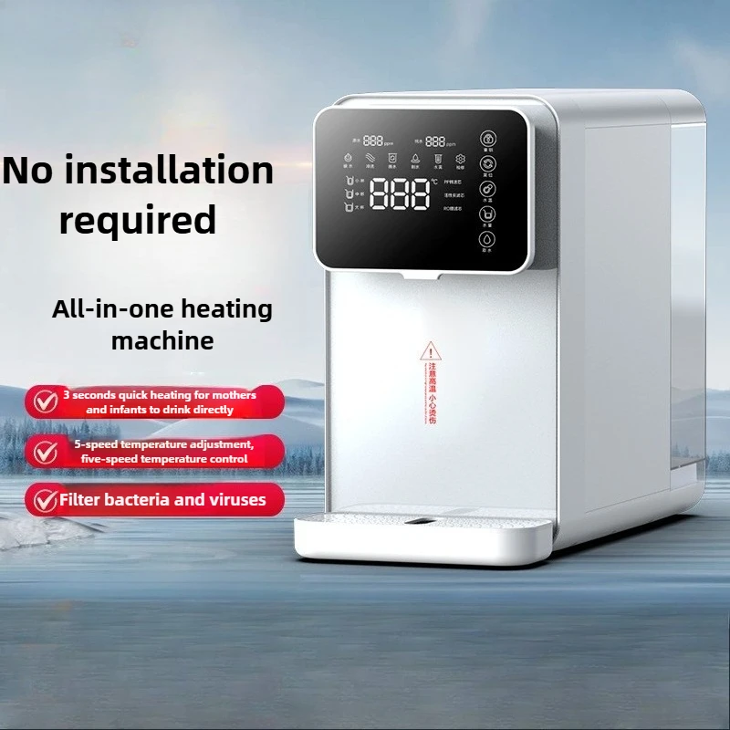RO-Wasserreiniger auf der Arbeitsplatte mit sofortiger Heizung – 5 Temperaturregelung, Kindersicherung und Doppeltank (keine Installation) für den Heim-/Bürogebrauch Image