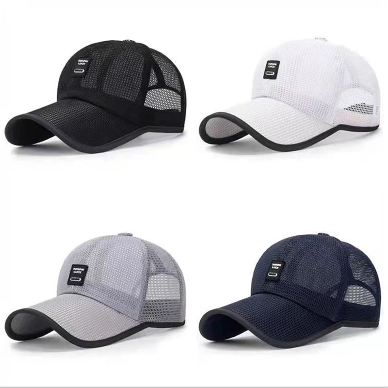 Visiere Männer Einfarbig Mesh Baseball Caps Sonnenschutz Kappe Outdoor Sport Net Hüte Für Männer Atmungsaktive Individualität männer Hut Image