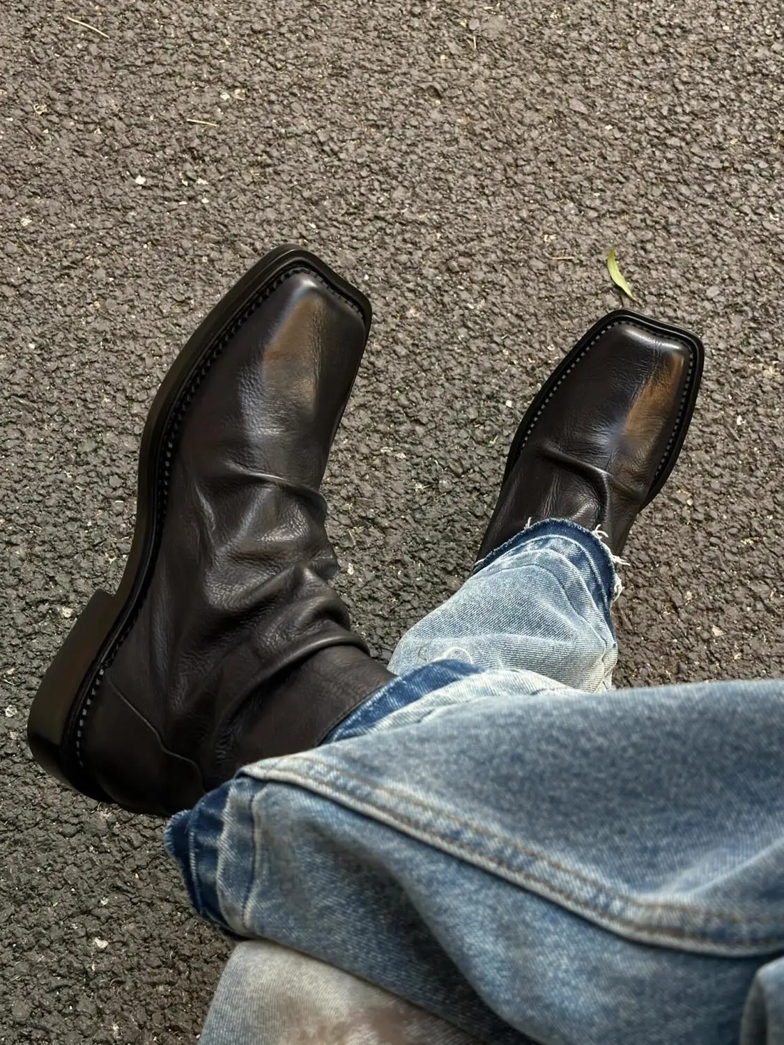 After The Zipper Explosion hilft quadratischen Kopf, trendige Herren-Leder-Casual-Plateau-Chelsea-Stiefel im britischen Stil Image