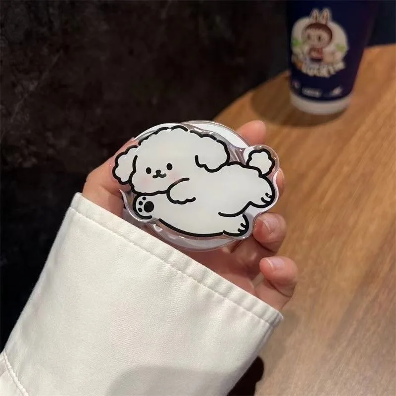 Koreanische Nette Cartoon Welpen Magnetische Halter Telefon Grip Tok Griptok Halterung Unterstützung Für iPhone 16 15 14 Für Magsafe Fall Smart tok Image