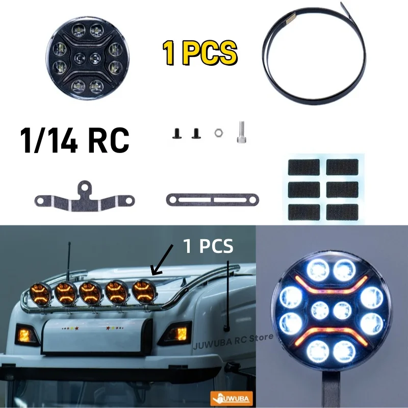 RC Spielzeug Lkw Auto LED Dach licht 5V Multi-Modus Scheinwerfer F04-Y10 Für Tamiya RC Traktor Lkw 1/14 teile Cawler SCX10 Zubehör