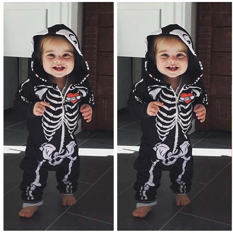 Umorden Baby Skelett Kostüm Strampler Outfit Hoodie Overall Säugling Kleinkind Purim Halloween Kostüm