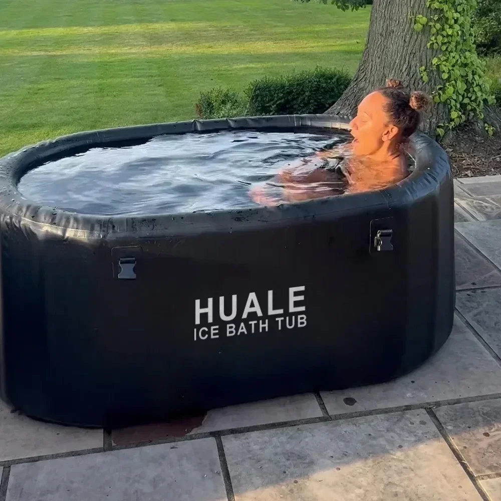 132 Gallone tragbare aufblasbare Eis badewanne 150*80*75cm für Sportler Eis bäder im Freien Kaltwasser therapie Recovery Pod, inklusive Pumpe Image