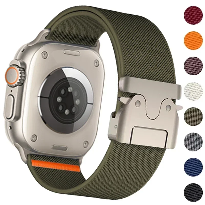 Fallschirmbänder für Apple Watch Ultra 2 Band 49 mm 44 mm 46 mm 42 mm 40 mm 45 mm 41 mm elastisches Armband IWatch Serie 10 9 8 7 6 3 SE Image