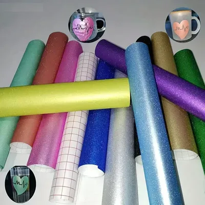 13 x 36/60 Zoll große intelligente glitzernde Vinylrollen – für Tassendesigns, Scrapbooking, Aufkleber und andere Bastelschneider Image