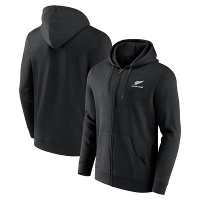 Black Ferns Primary Logo Kapuzenpullover mit durchgehendem Reißverschluss – Schwarz Image