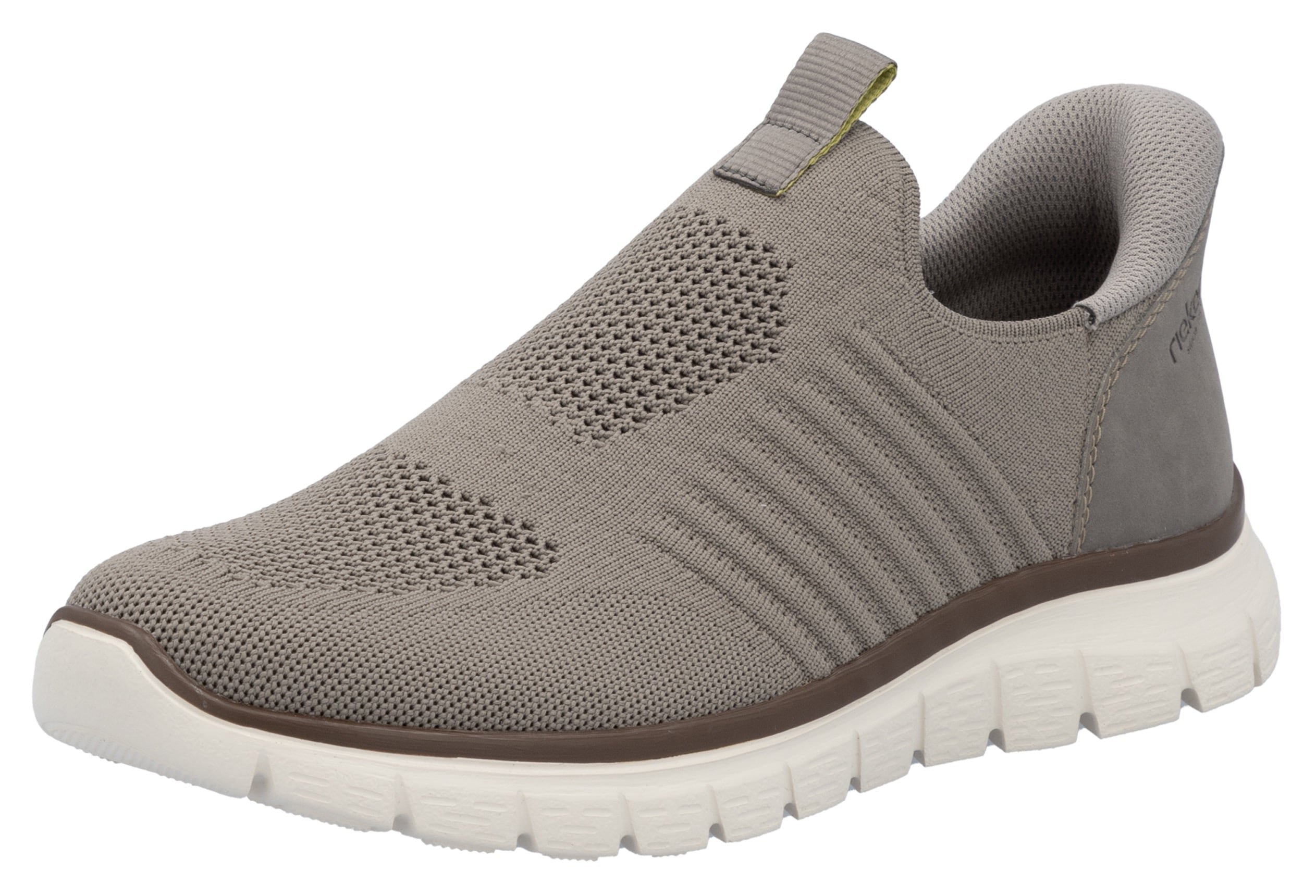 Slipper RIEKER, Herren, Gr. 44, beige, Lederimitat, Textil, Schuhe Slipper, Schlupfschuh, Freizeitslipper, Halbschuh mit gepolsterter Ferse