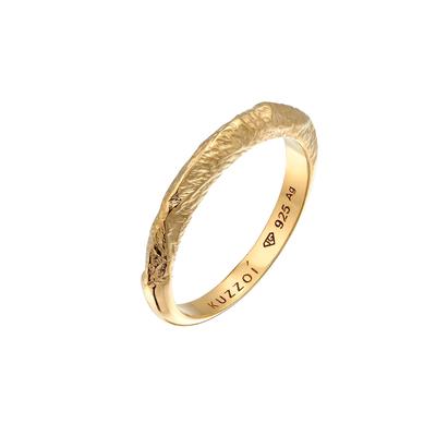 KUZZOI - Herren Bandring Schmal Used Look 925 Silber Ringe 1 ct Image