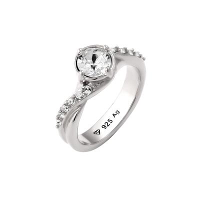 Elli - Solitär Glas Kristalle Weiß 925 Sterling Silber Ringe 1 ct Damen Image