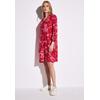 Blusenkleid STREET ONE, Damen, Gr. 38, EURO-Größen, rot (glory rot), Stoff, 88% Viskose, 12% Polyamid, gemustert, casual, comfort fit knielang, Rundhals, Langarm Bündchen, Kleider, knielang