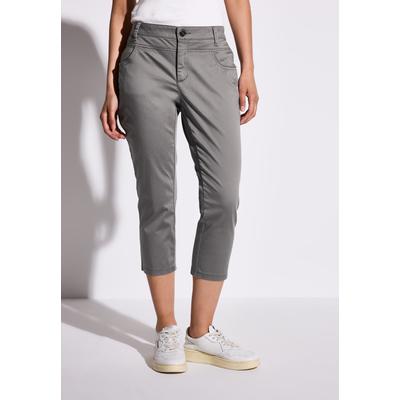3/4-Hose STREET ONE, Damen, Gr. 36, Länge 22, overcast grau, Web, 97% Baumwolle, 3% Elasthan, unifarben, casual, comfort fit 3/4-Länge, Hosen, Middle Waist, Topseller Image