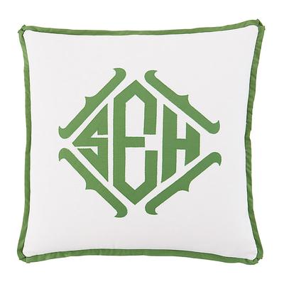 Lexie Applique Monogram Pillow Cover - Sage - Ballard Designs
