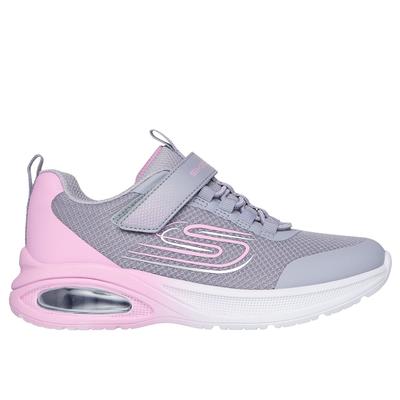 Skechers Girl's Microspec Max Advance - Fly 3.0 Sneaker | Size 2.5 | Gray/Lavender | Textile/Synthetic