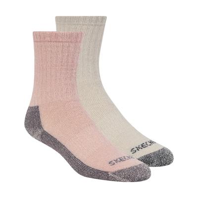 Skechers 2 Pack Women's Crew Wool Socks | Size Medium | Mauve | Acrylic