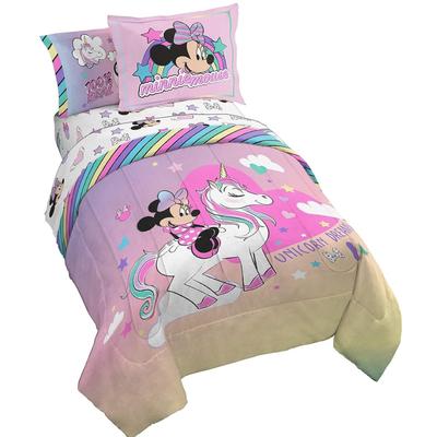 Disney Bedding | Disney Minnie Mouse Unicorn Dreams 5 Piece Twin Size Bed Set Comforter Sheets | Color: Pink/White | Size: Twin