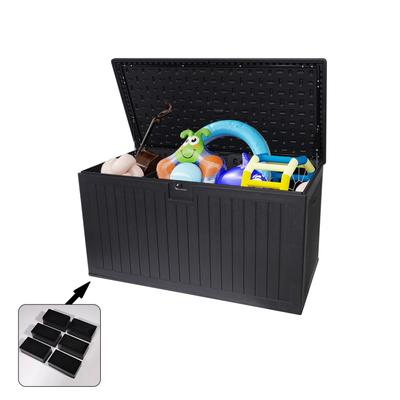 Outdoor Large Resin Plastic Waterproof Deck Storage Box with Feet