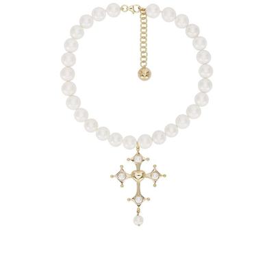 Cross Choker - White - Blumarine Necklaces