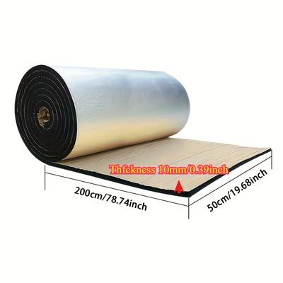 TEMU High Temperature Resistant Aluminum Roof Insulation Material - 10mm Thick, Self-adhesive, Flame Retardant, Fireproof, Ideal For Roofs, Sunrooms, And , Multiple Application Image