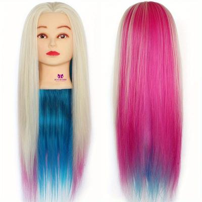 "TEMU 26"-29" Übungskopf Friseurkopf Puppenkopf Schneiden Flechten Haarstyling Tischklemme" Image